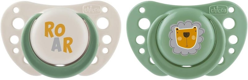 Chicco PhysioForma® Air Silicone Soother 2-6m 2Pcs, Green (Mixed) - Image 1